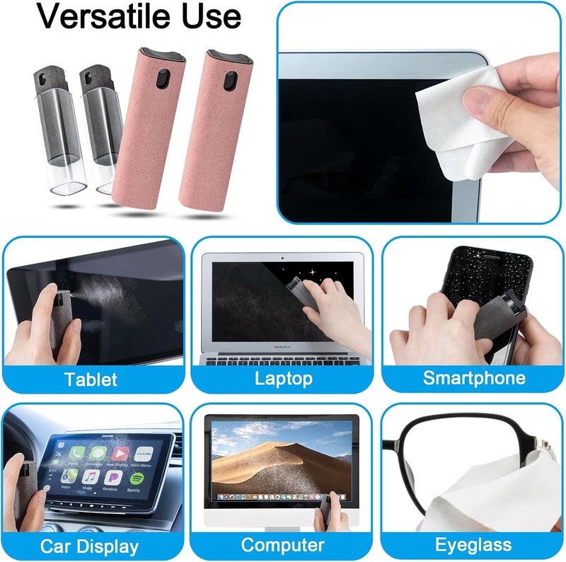 walrfid 4Pcs Car Screen Cleaner, Computer Screen Cleaner Spray and Wipe, Laptop Cleaner Kit for Cleaning iPad, iPhone, Cellphone, Monitor, Macbook Pro, Car Display, Electronic Device Screen, Grey Pink - Image 5